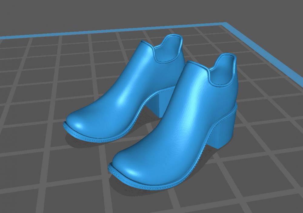高帮小皮鞋3D打印模型