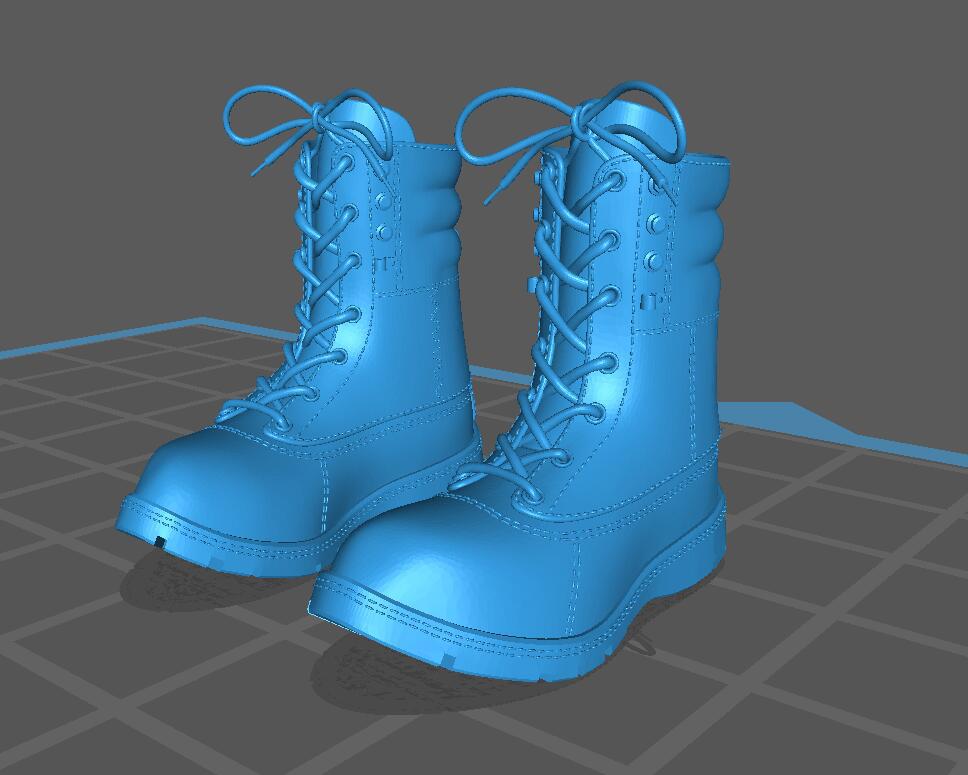 高筒休闲皮靴3D打印模型