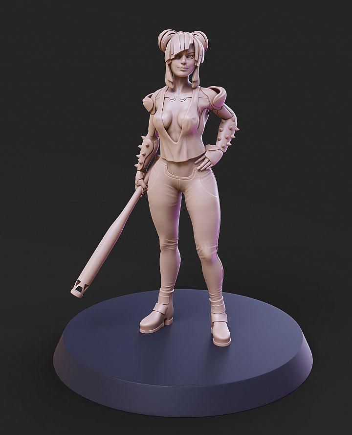 棒球棍少女3D打印模型