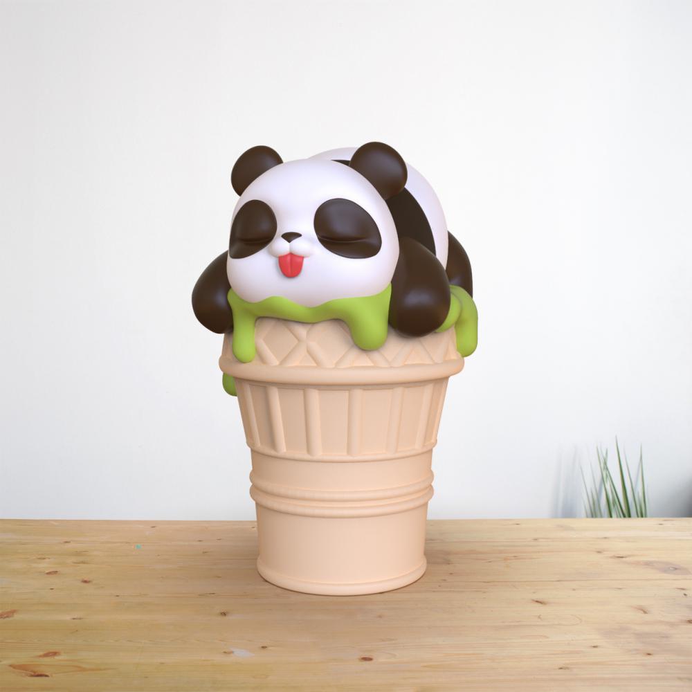 熊猫冰淇淋3D打印模型