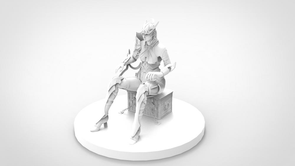 韩风赛博朋克女3D打印模型
