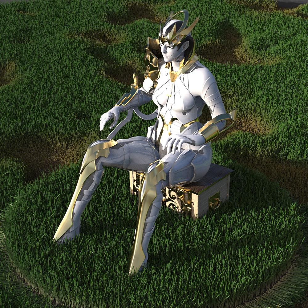 韩风赛博朋克女3D打印模型