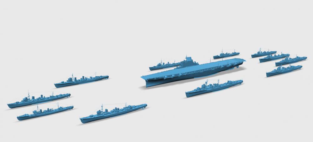 航母舰队3D打印模型