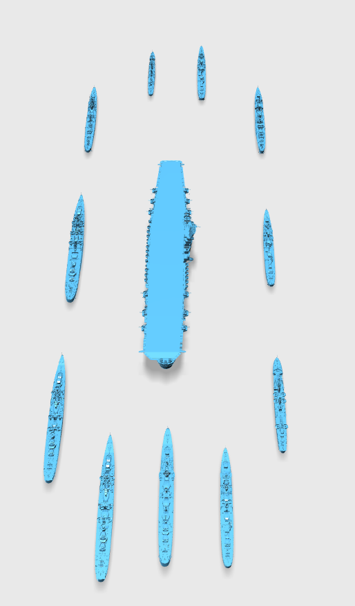 航母舰队3D打印模型