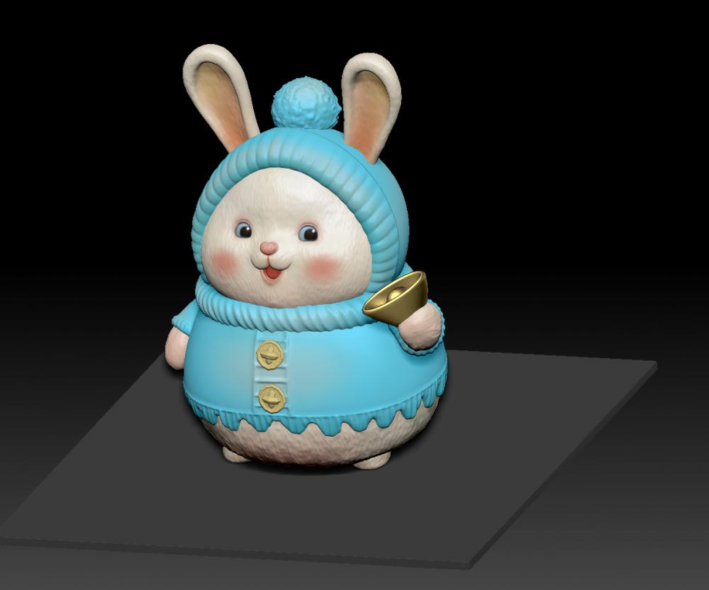 兔年大吉-可爱兔3D打印模型