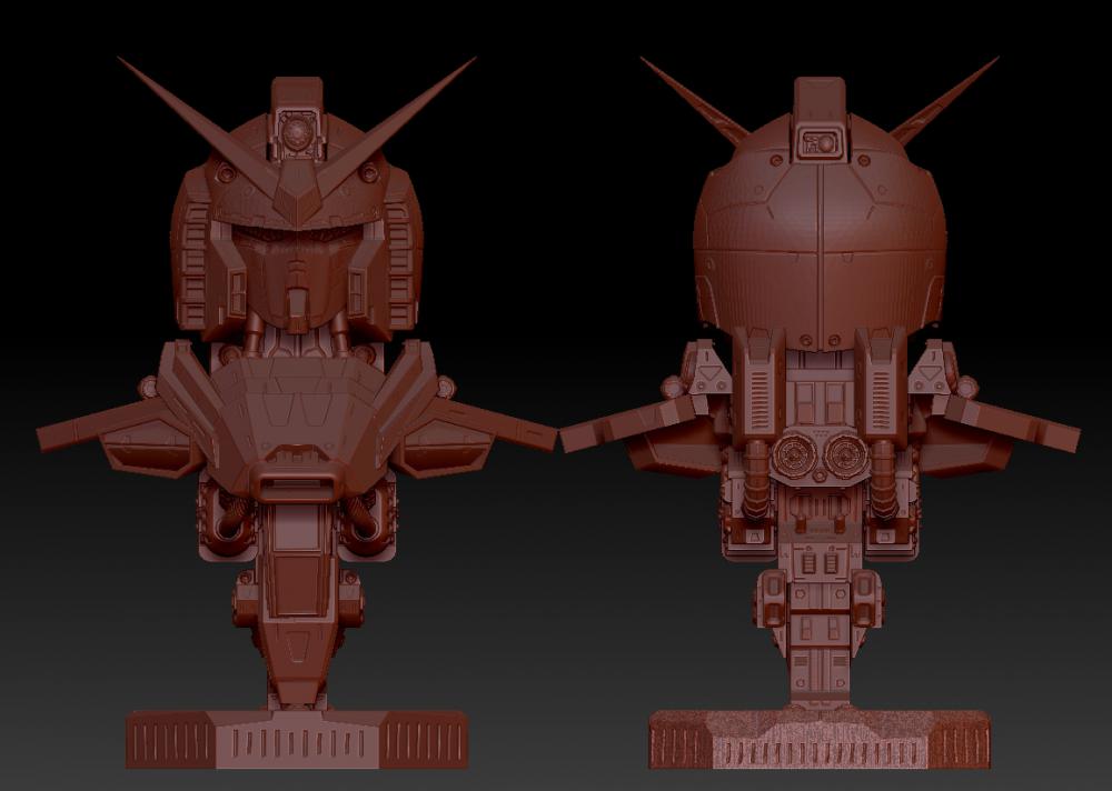 RX-78-7 高达7号机 胸像3D打印模型