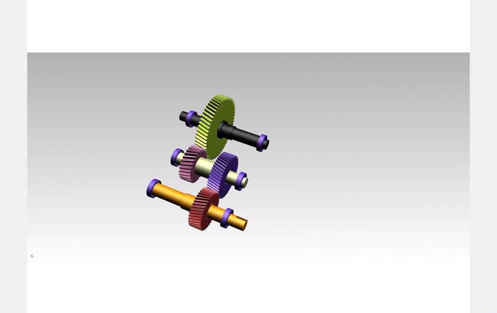 斜齿轮变速机构3D打印模型