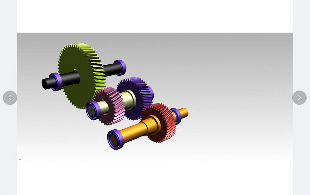 斜齿轮变速机构3D打印模型