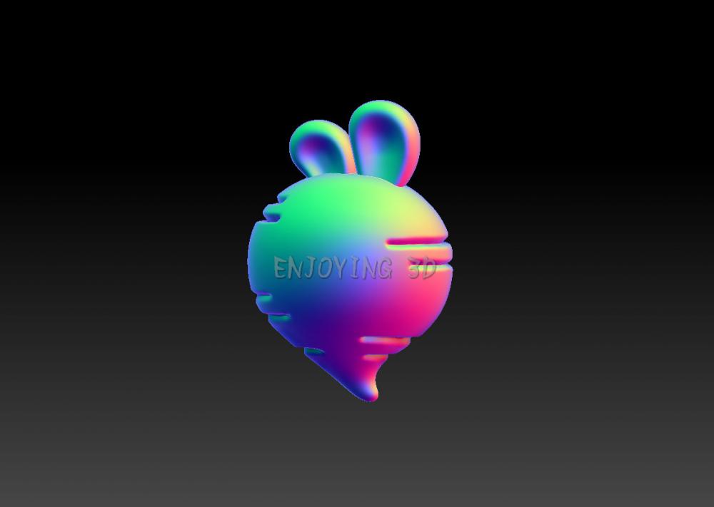 兔耳萝卜-吊坠3D打印模型