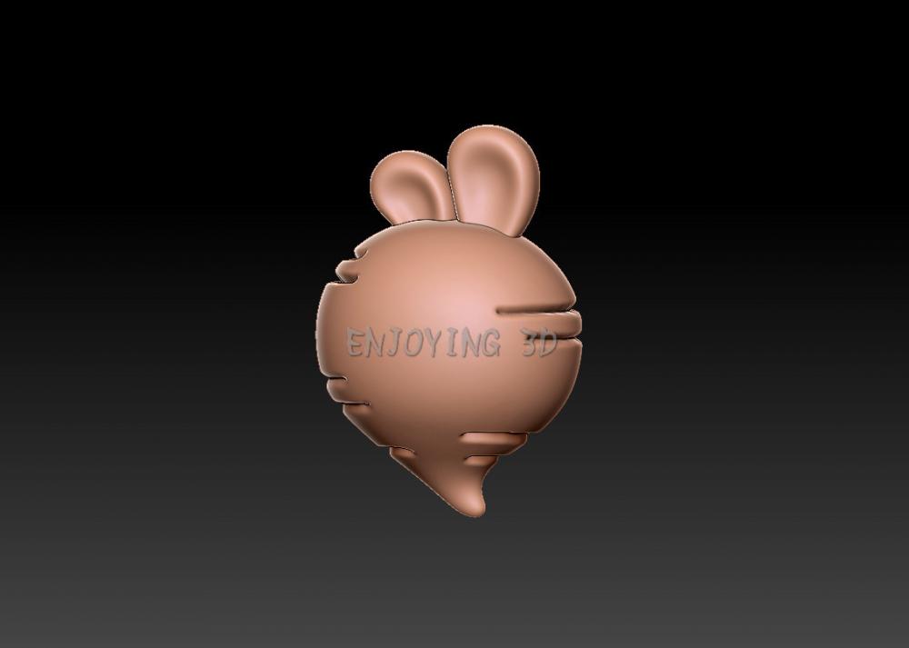 兔耳萝卜-吊坠3D打印模型