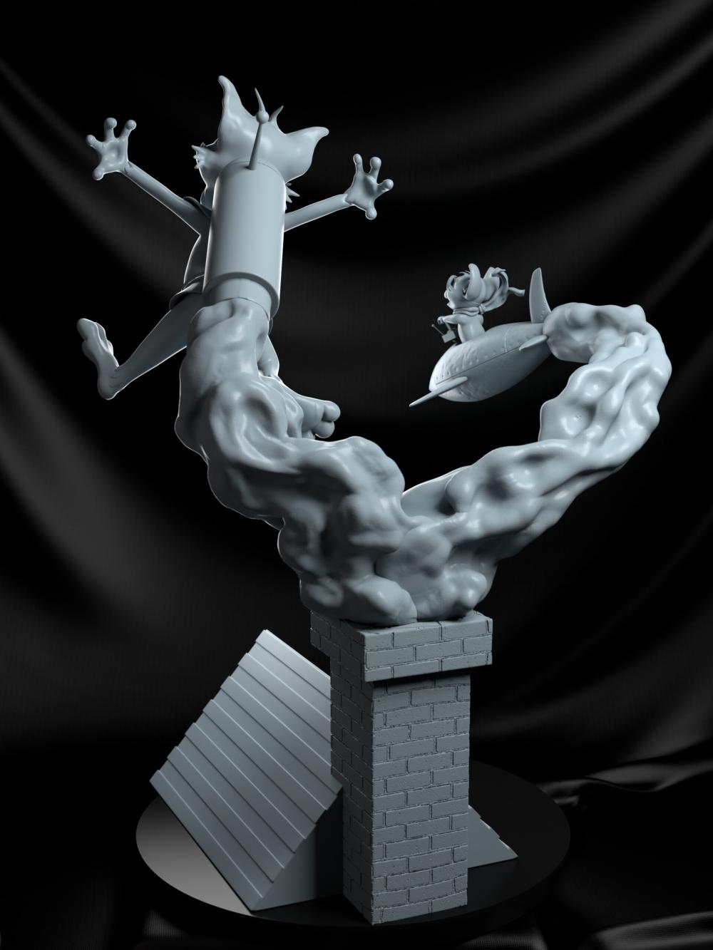 猫和老鼠 火箭版3D打印模型
