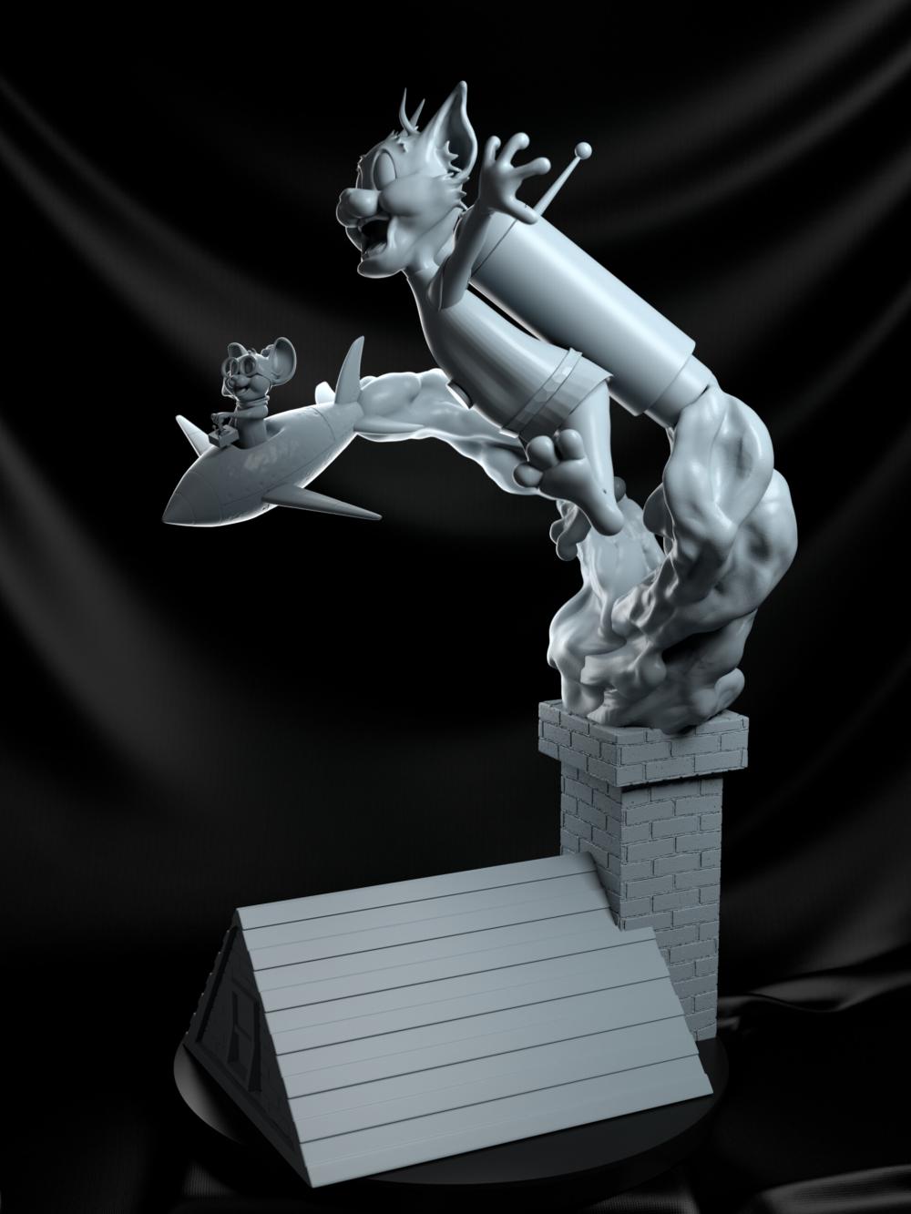 猫和老鼠 火箭版3D打印模型