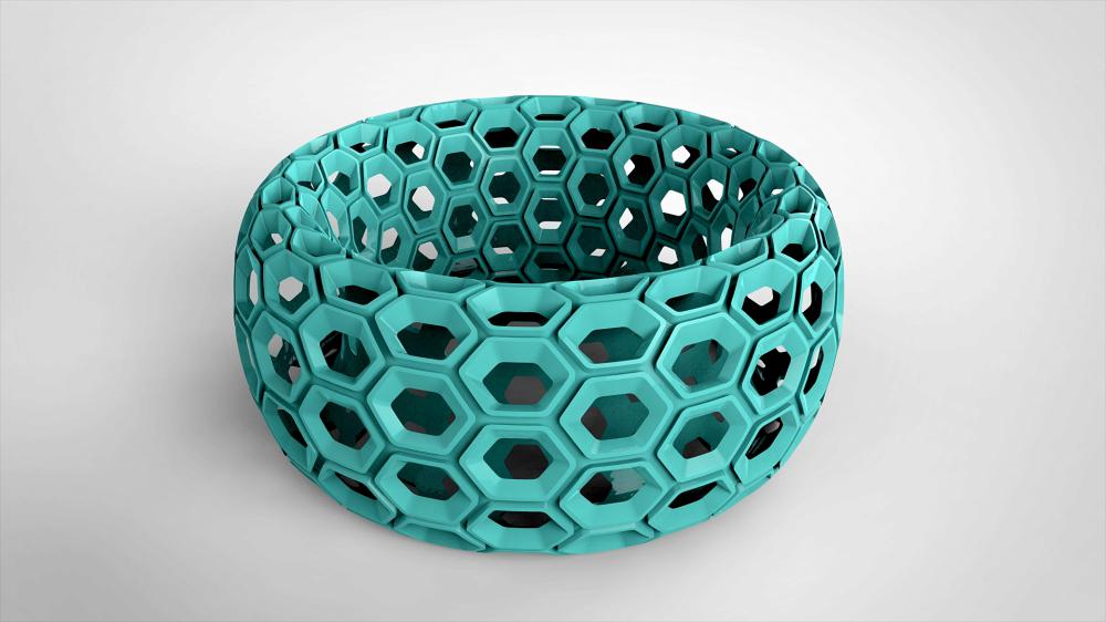蜂窝手镯3D打印模型