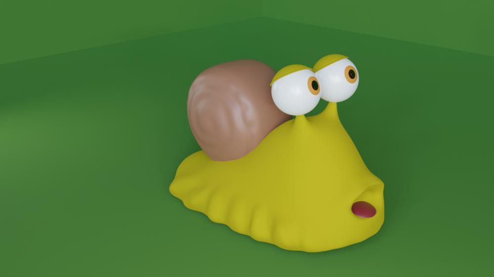 卡通蜗牛3D打印模型