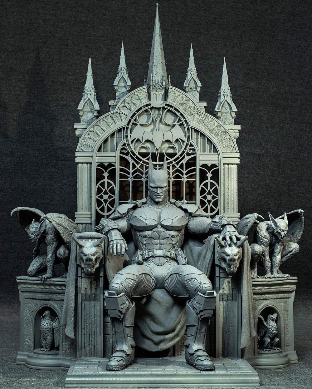 DC宇宙蝙蝠侠坐姿雕像3D打印模型
