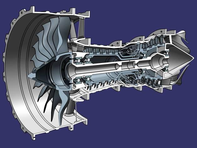 3d喷气发动机模型3D打印模型