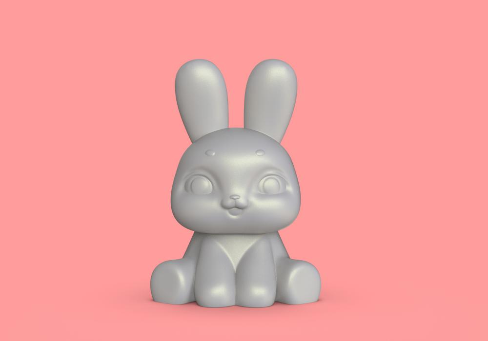 lowpoly坐姿兔3D打印模型