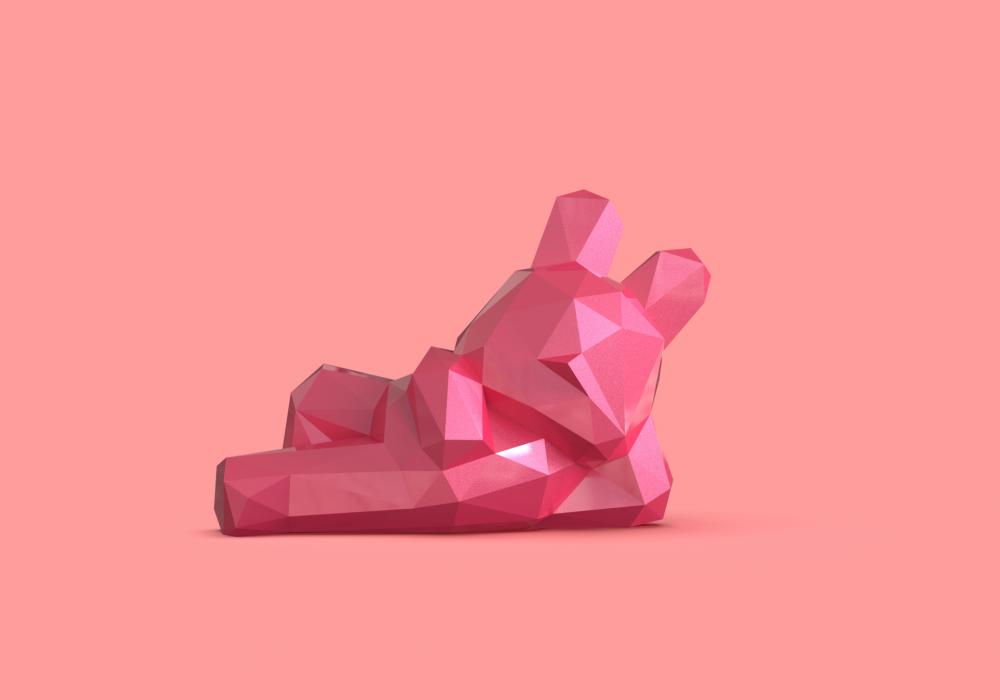 躺兔3D打印模型