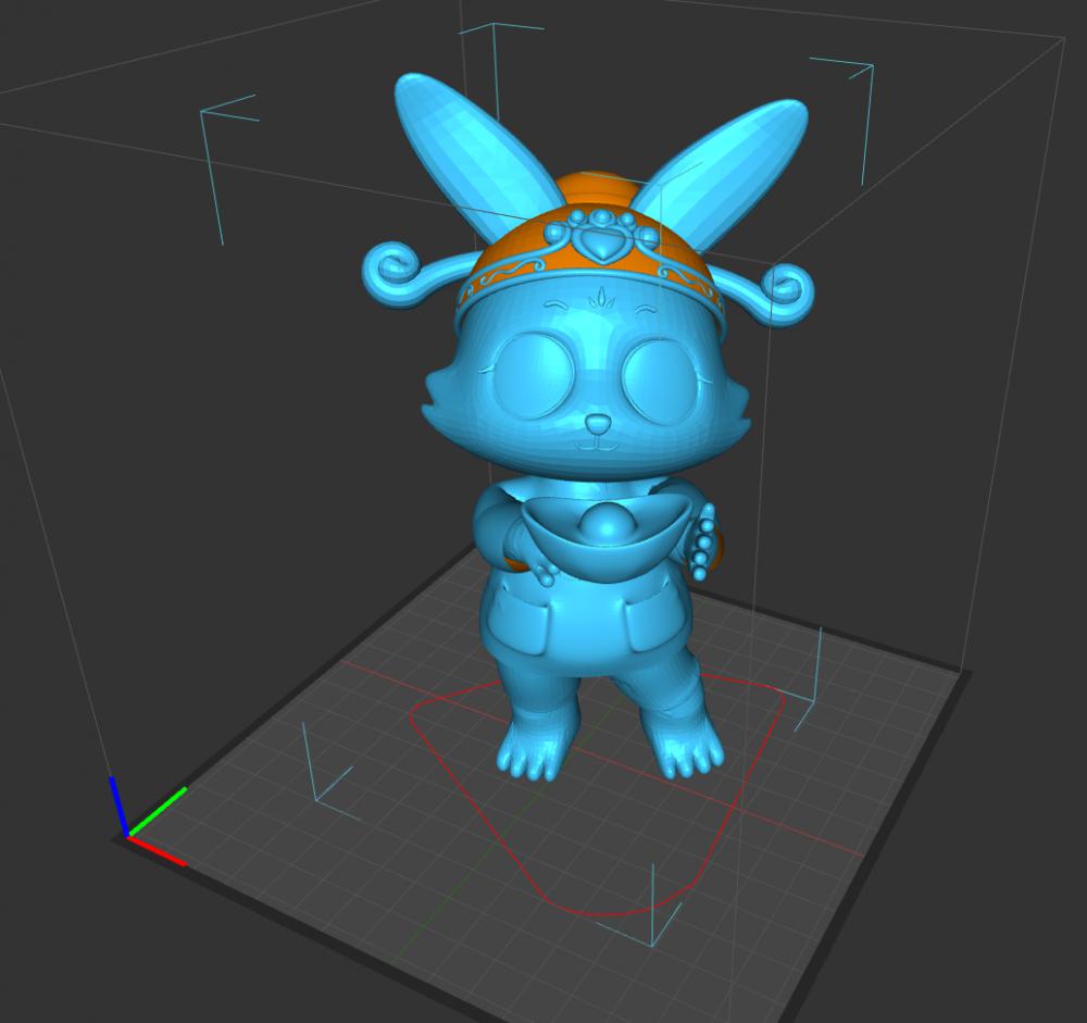 元宝兔子3D打印模型