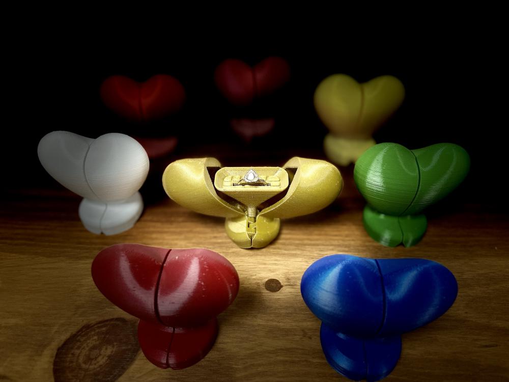 爱心戒指座 可开合3D打印模型