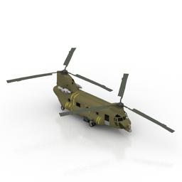 CH-47Chinook运输直升机3D打印模型
