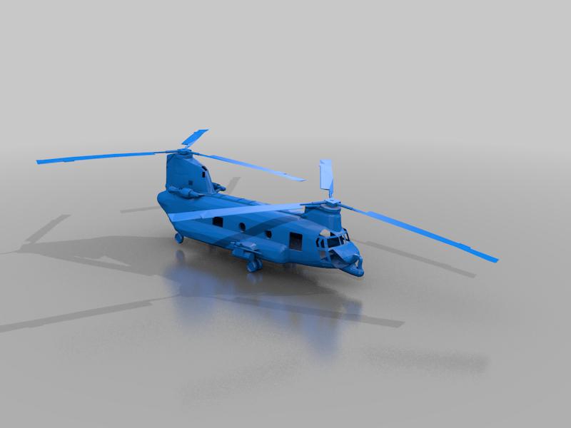 CH-47Chinook运输直升机3D打印模型