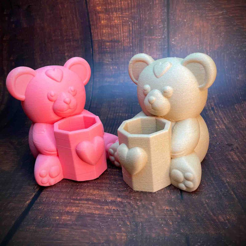 情人节 小熊笔筒3D打印模型
