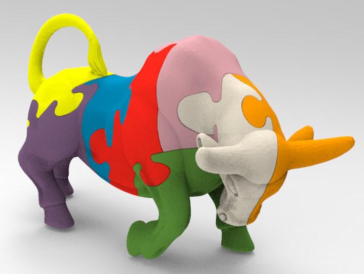 公牛拼图3D打印模型