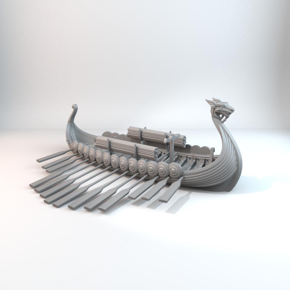 北欧海盗船3D打印模型