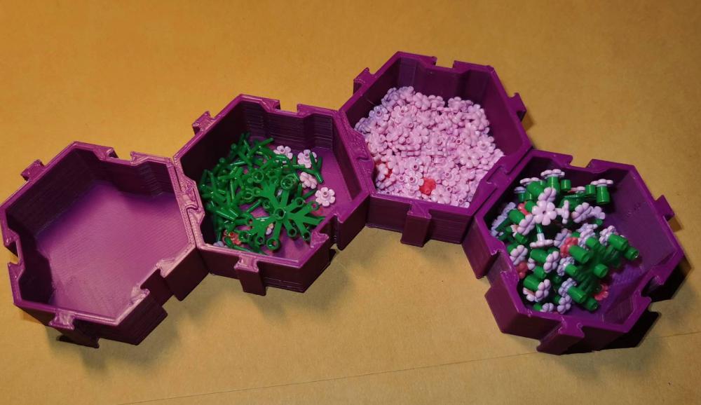 可拼接六角形置物盒3D打印模型