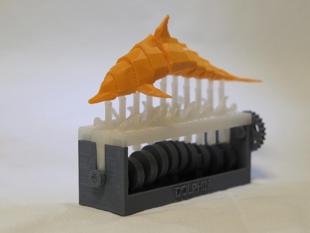 游泳海豚3D打印模型