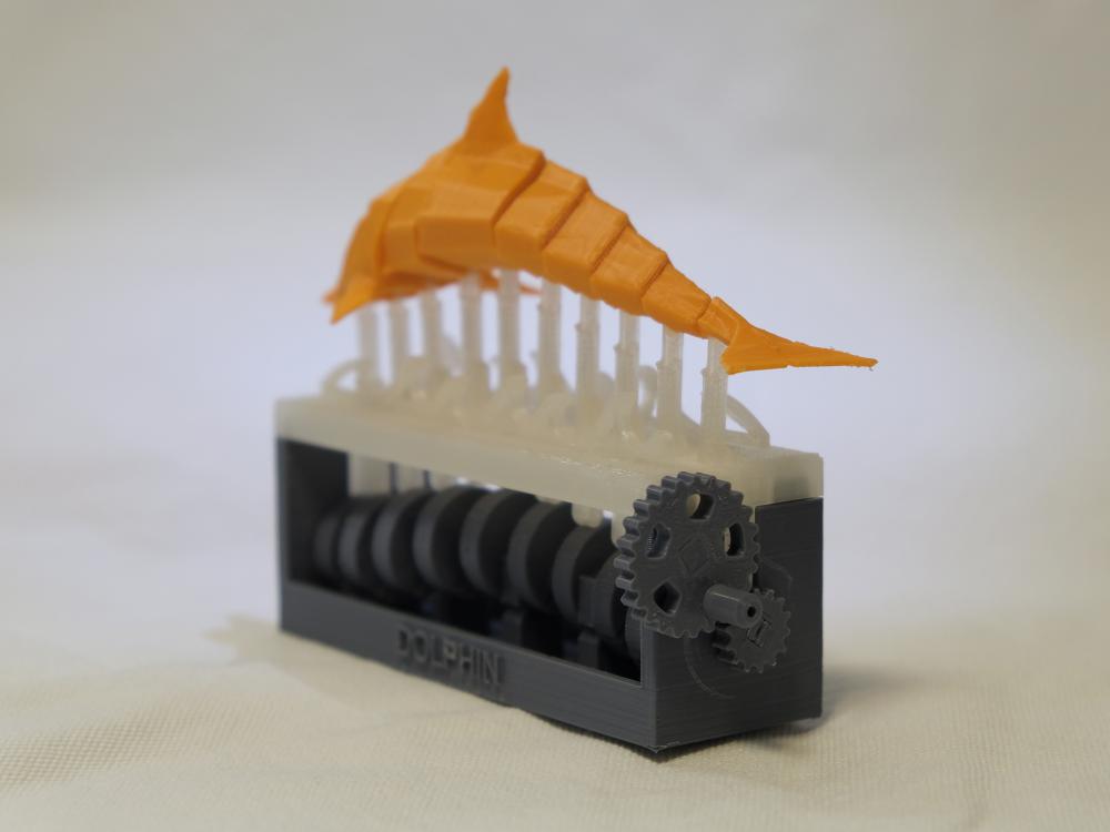 游泳海豚3D打印模型