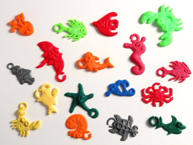 可爱的海洋生物3D打印模型