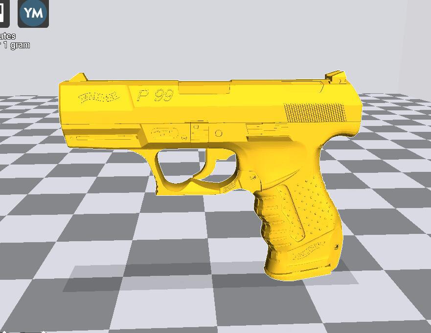 1/6兵人武器瓦尔特P99手枪3D打印模型