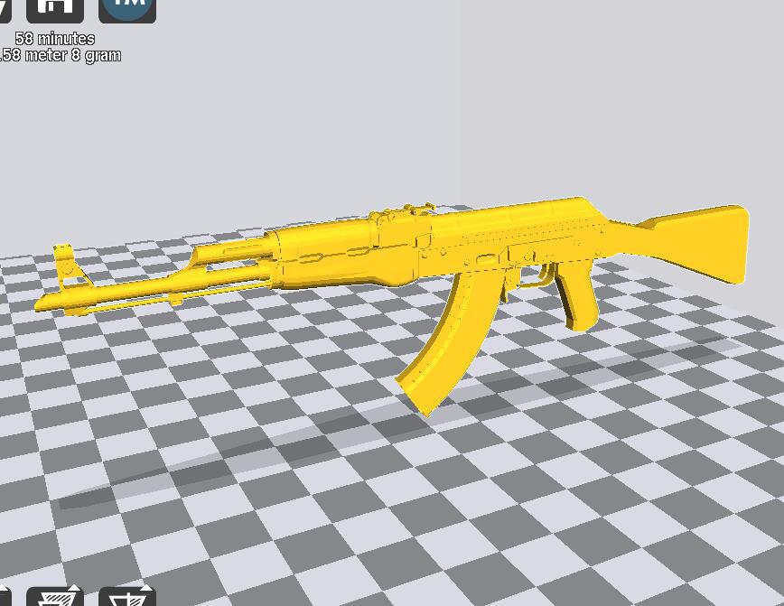 1/6兵人武器AKM突击步枪3D打印模型