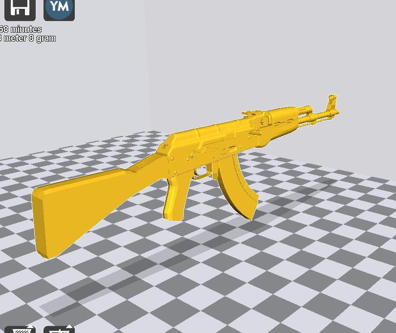 1/6兵人武器AKM突击步枪3D打印模型