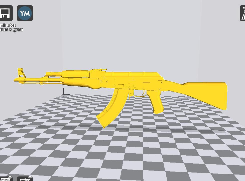 1/6兵人武器AKM突击步枪3D打印模型