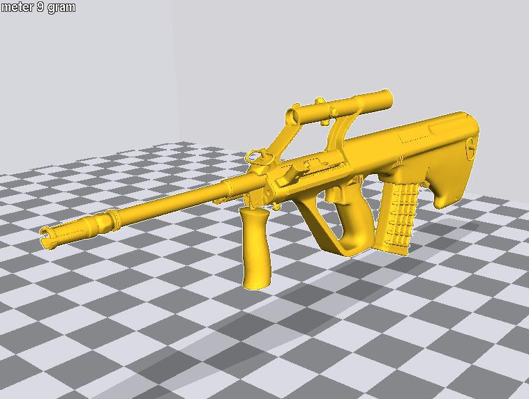 1/6兵人武器AUG突击步枪3D打印模型