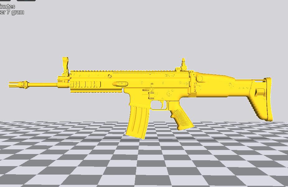 1/6兵人武器FN-SCAR-L突击步枪3D打印模型