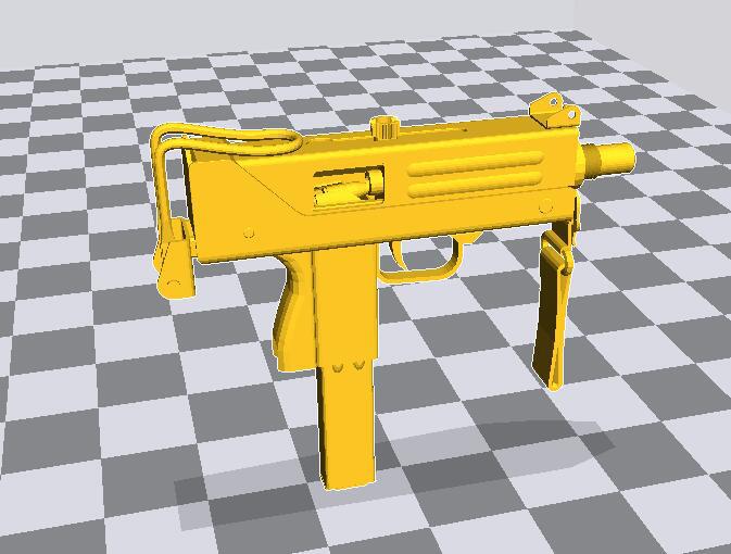 1/6兵人武器M10微型冲锋枪3D打印模型