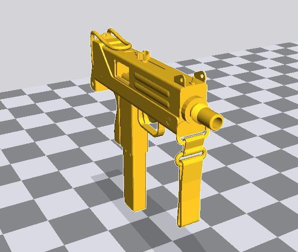 1/6兵人武器M10微型冲锋枪3D打印模型