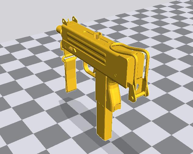 1/6兵人武器M10微型冲锋枪3D打印模型