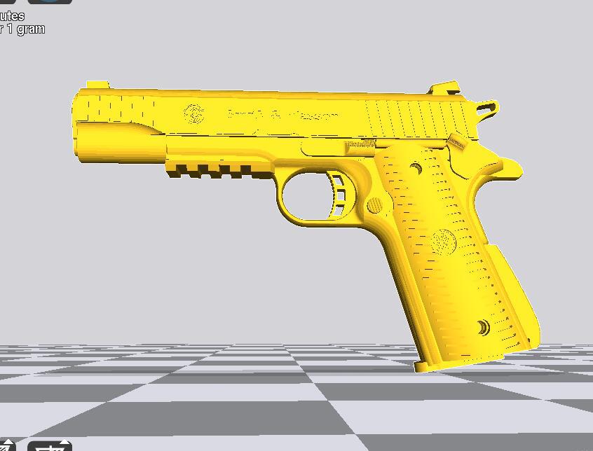 1/6兵人武器斯密斯伟森1911手枪3D打印模型