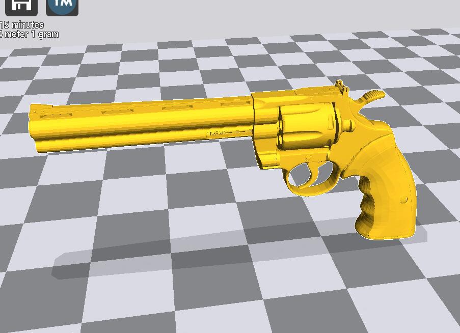 1/6兵人武器蟒蛇左轮手枪3D打印模型