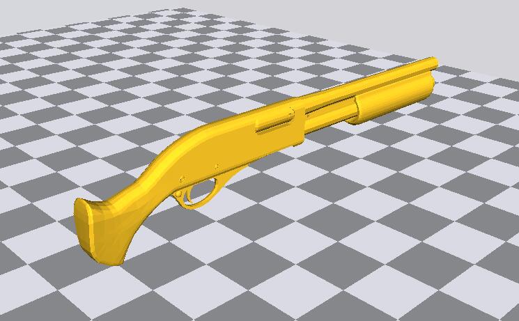 1/6兵人武器短管散弹枪3D打印模型