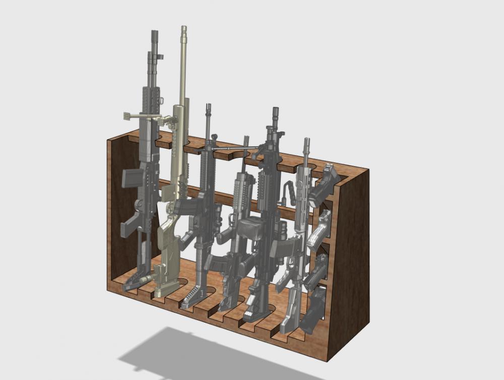 1/6兵人武器展示架（4款）3D打印模型