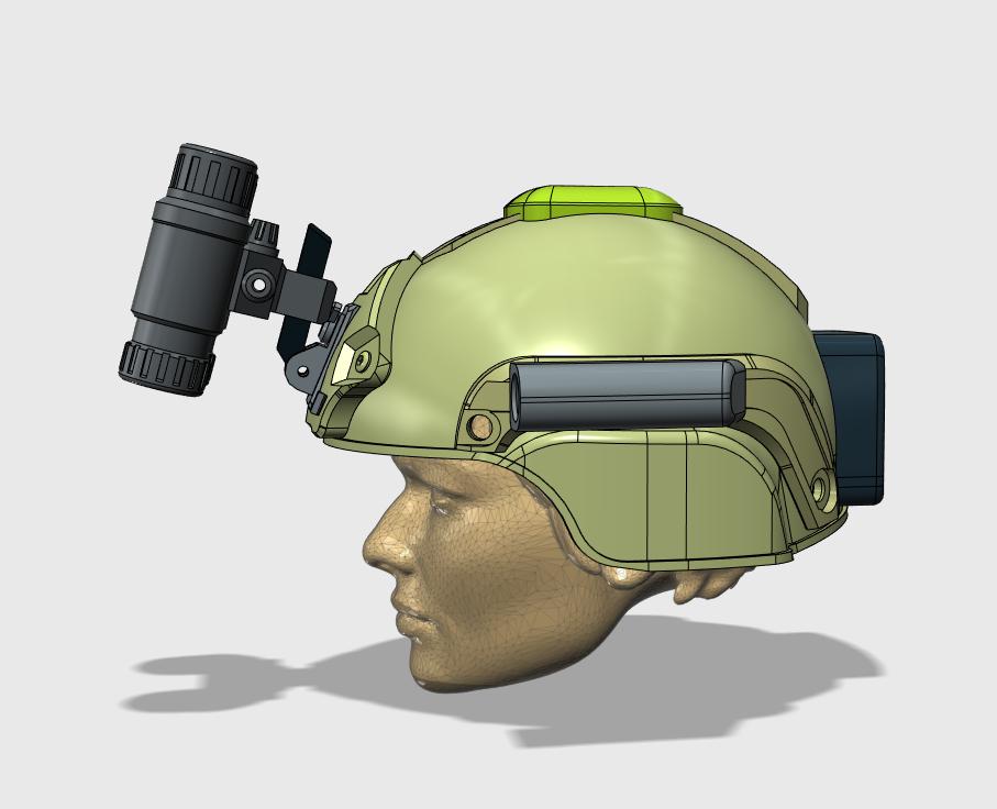 1/6兵人战术头盔+夜视仪模型3D打印模型