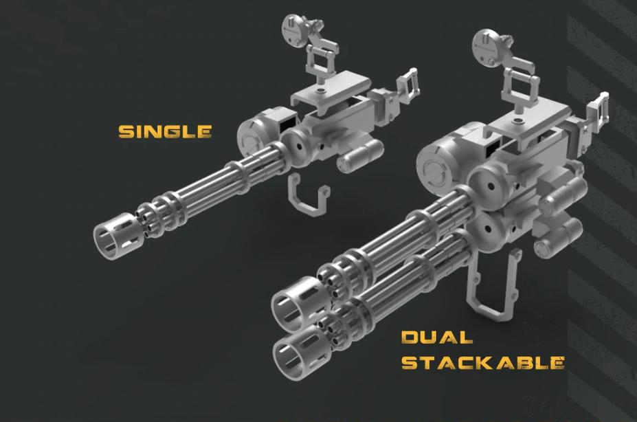 144 100比例 可并联 6管加特林机枪3D打印模型