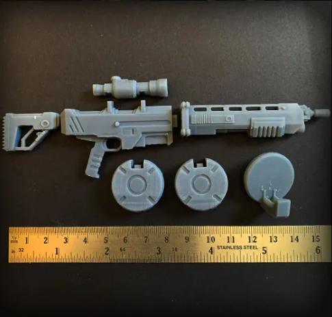 144 100比例 弹鼓机枪3D打印模型