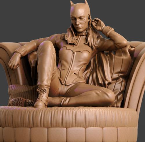 蝙蝠女 坐沙发3D打印模型